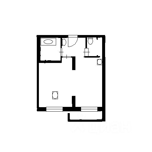Планировка этой квартиры по данным Циан