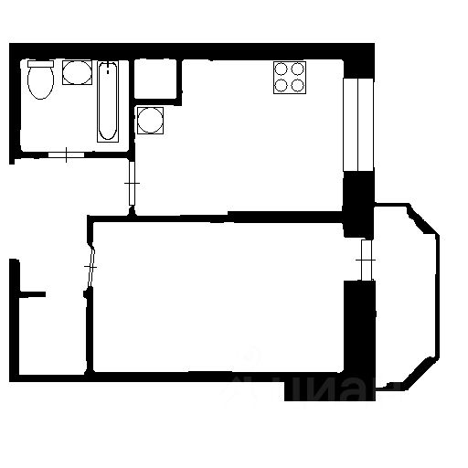 Планировка этой квартиры по данным Циан