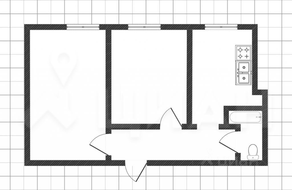 Планировка этой квартиры по данным Циан