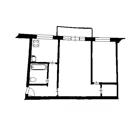Планировка этой квартиры по данным Циан