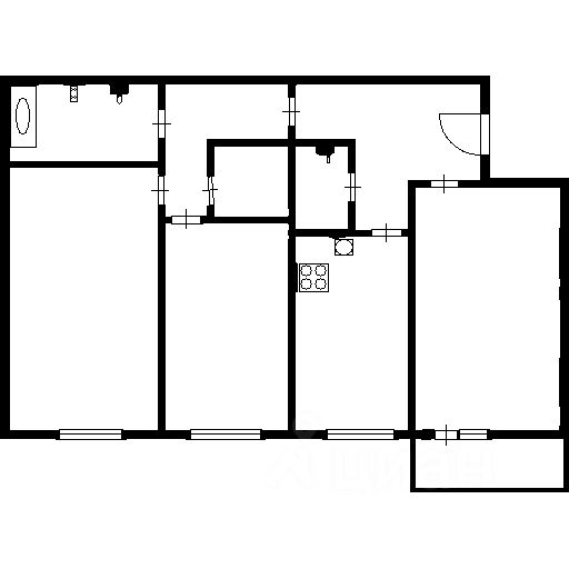 Планировка этой квартиры по данным Циан