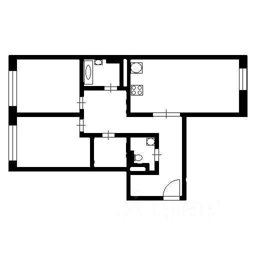 Планировка этой квартиры по данным Циан