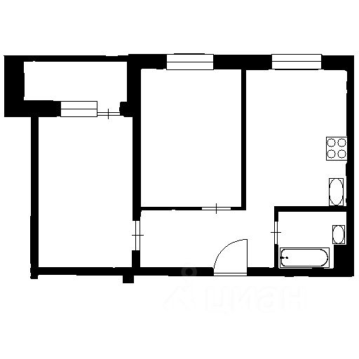 Планировка этой квартиры по данным Циан