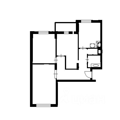 Планировка этой квартиры по данным Циан