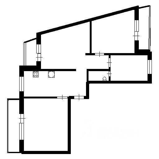 Планировка этой квартиры по данным Циан