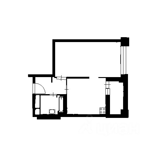 Планировка этой квартиры по данным Циан