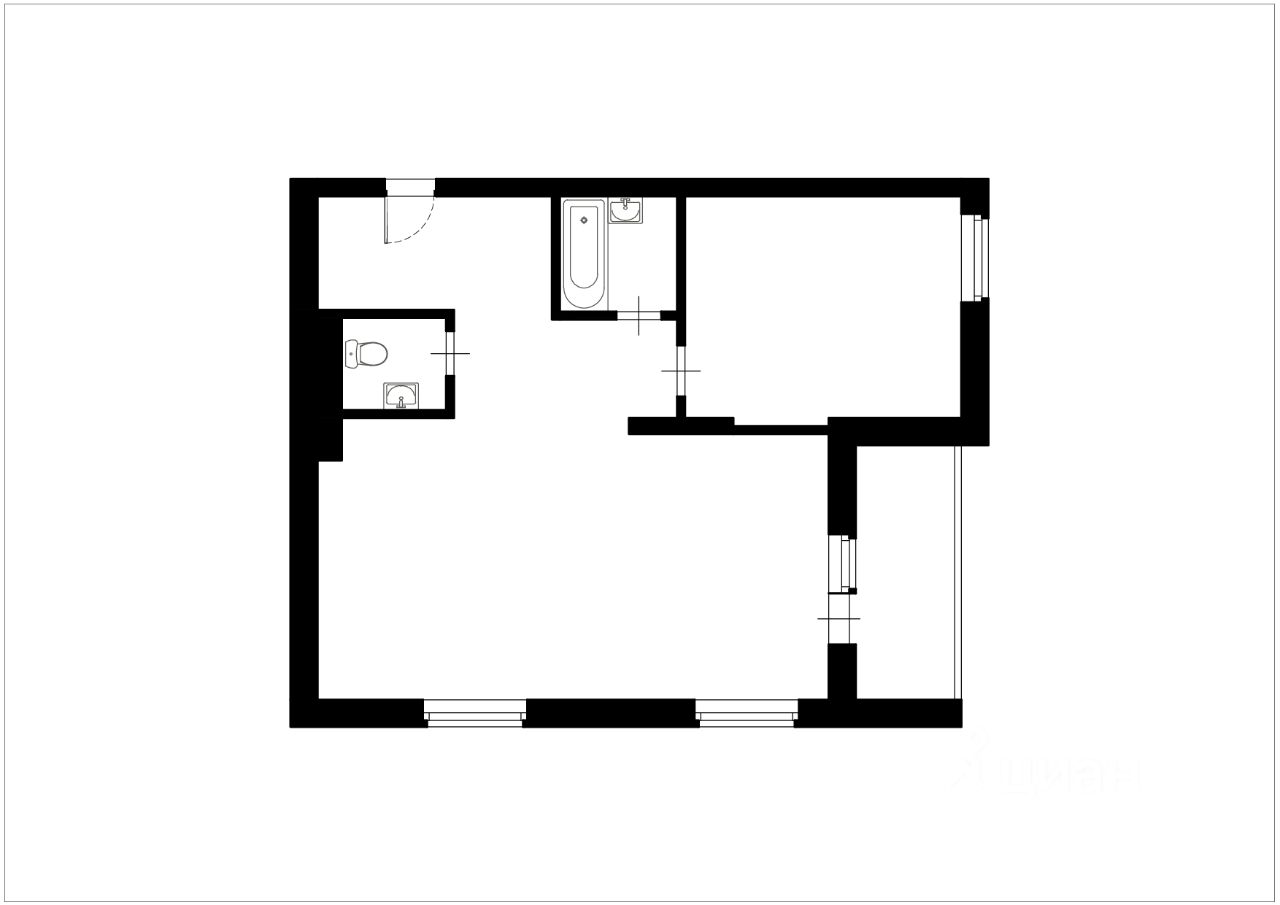 Планировка этой квартиры по данным Циан