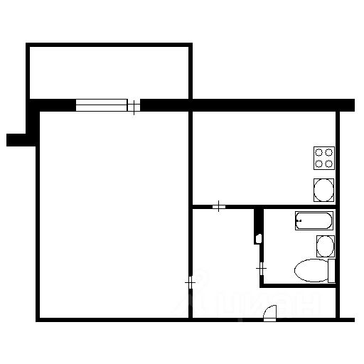 Планировка этой квартиры по данным Циан