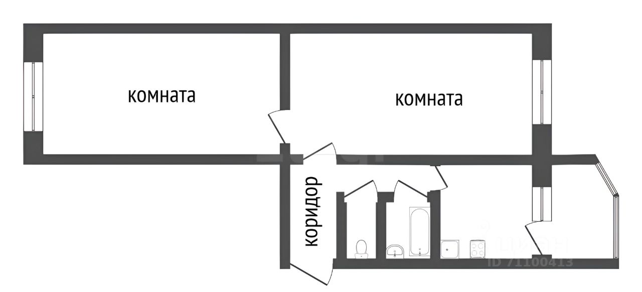 Планировка этой квартиры по данным Циан