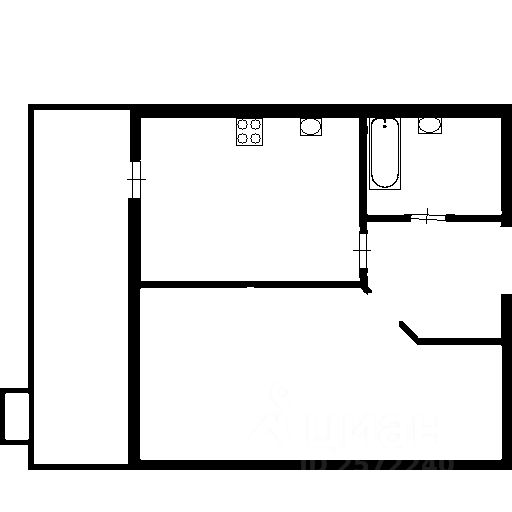 Планировка этой квартиры по данным Циан