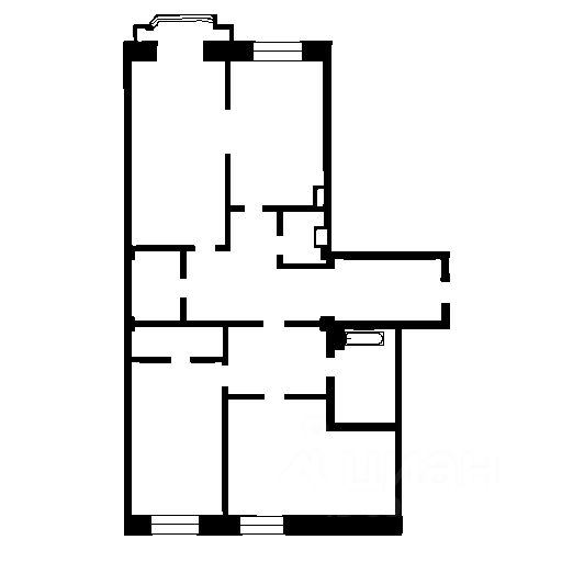 Планировка этой квартиры по данным Циан