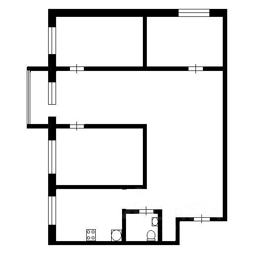 Планировка этой квартиры по данным Циан
