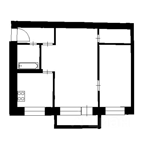 Планировка этой квартиры по данным Циан