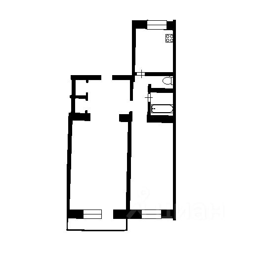 Планировка этой квартиры по данным Циан