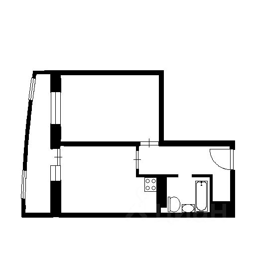 Планировка этой квартиры по данным Циан