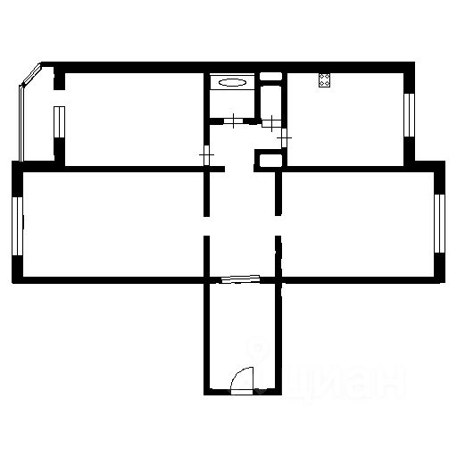 Планировка этой квартиры по данным Циан