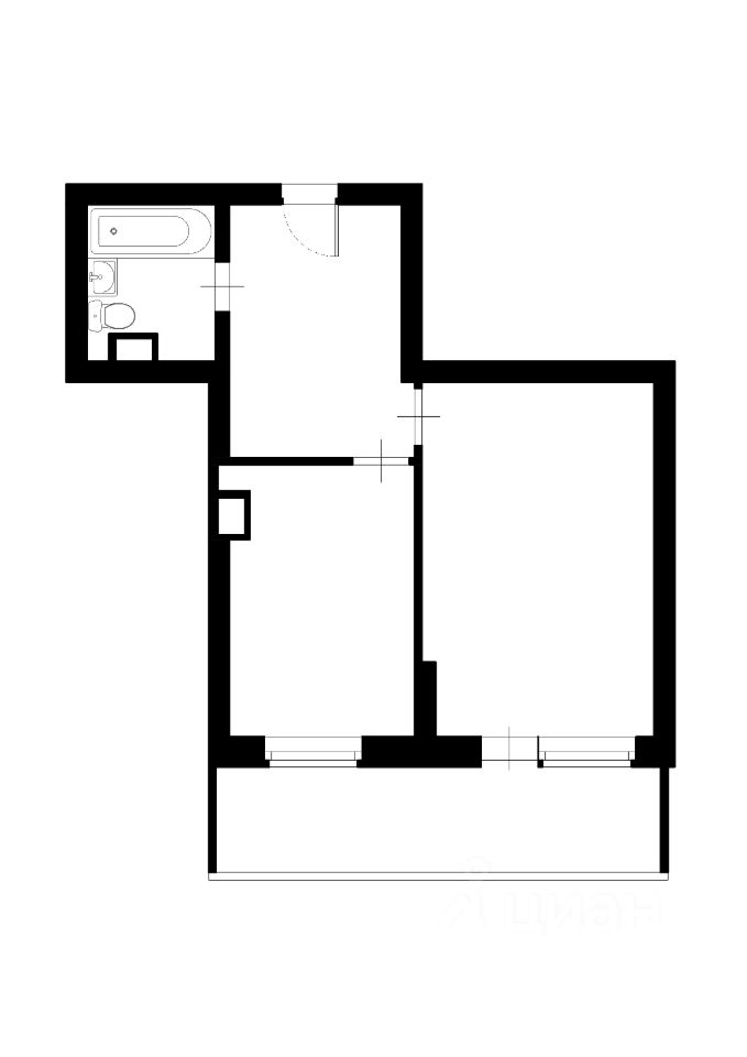 Планировка этой квартиры по данным Циан