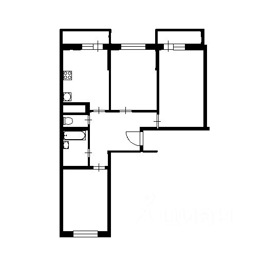 Планировка этой квартиры по данным Циан