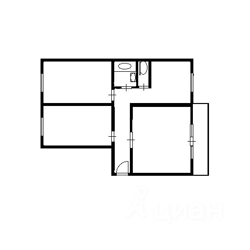 Планировка этой квартиры по данным Циан