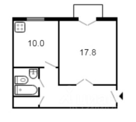 Планировка этой квартиры по данным Циан