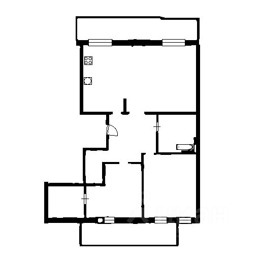 Планировка этой квартиры по данным Циан