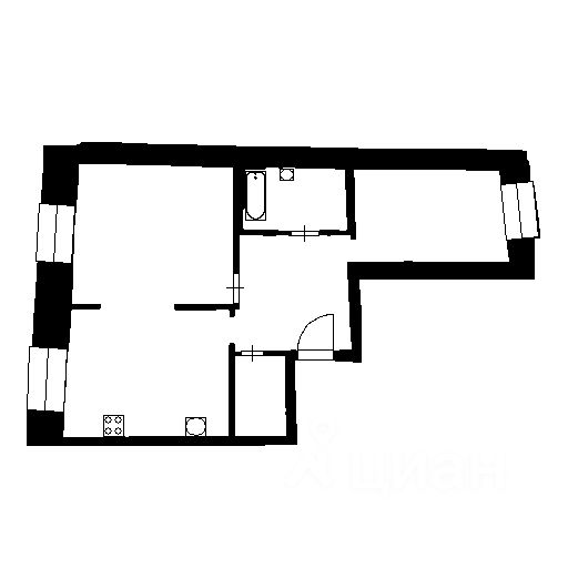 Планировка этой квартиры по данным Циан