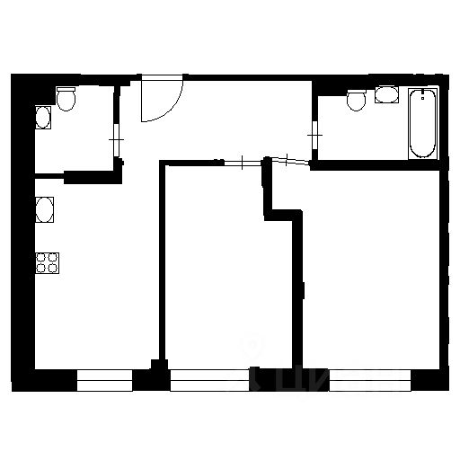 Планировка этой квартиры по данным Циан