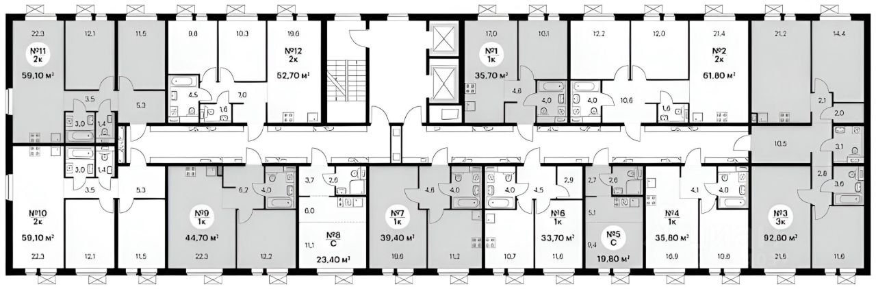 Планировка этой квартиры по данным Циан