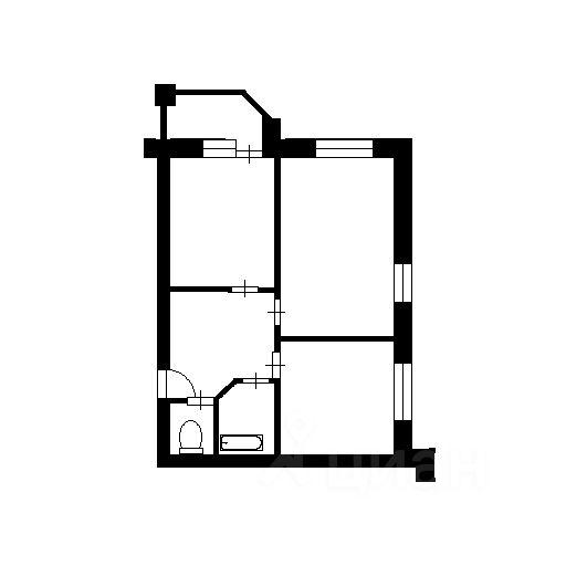 Планировка этой квартиры по данным Циан