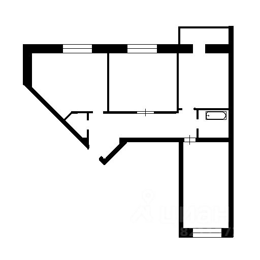 Планировка этой квартиры по данным Циан