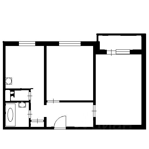 Планировка этой квартиры по данным Циан