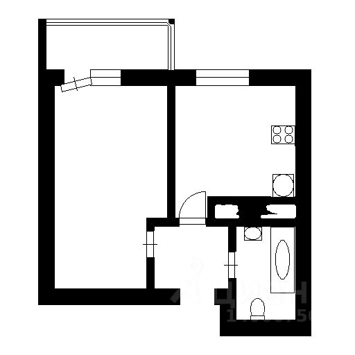Планировка этой квартиры по данным Циан