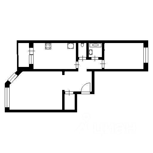 Планировка этой квартиры по данным Циан