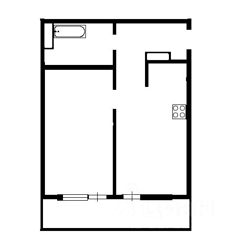 Планировка этой квартиры по данным Циан