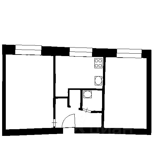 Планировка этой квартиры по данным Циан