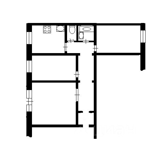 Планировка этой квартиры по данным Циан
