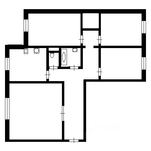 Планировка этой квартиры по данным Циан