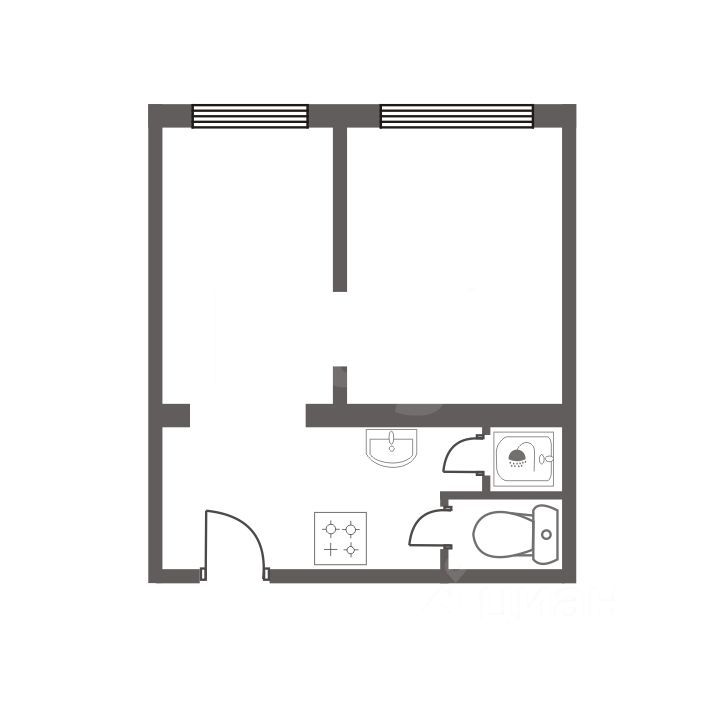 Планировка этой квартиры по данным Циан