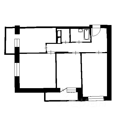 Планировка этой квартиры по данным Циан