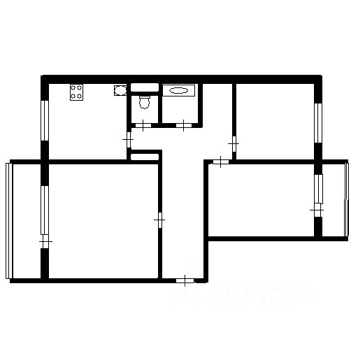 Планировка этой квартиры по данным Циан