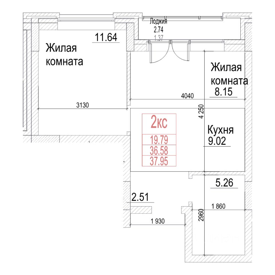 1-комн.кв., 36,5 м², 17/21 этаж