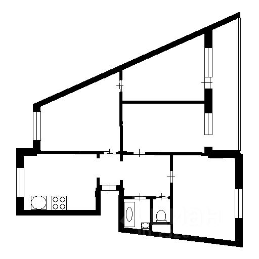 Планировка этой квартиры по данным Циан