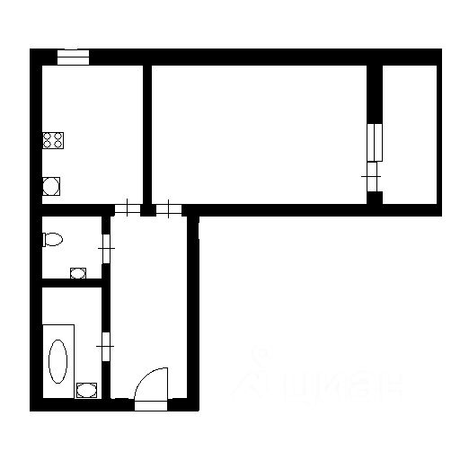 Планировка этой квартиры по данным Циан