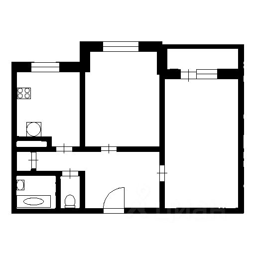 Планировка этой квартиры по данным Циан