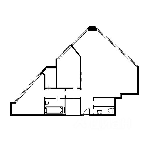 Планировка этой квартиры по данным Циан