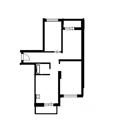 Планировка этой квартиры по данным Циан