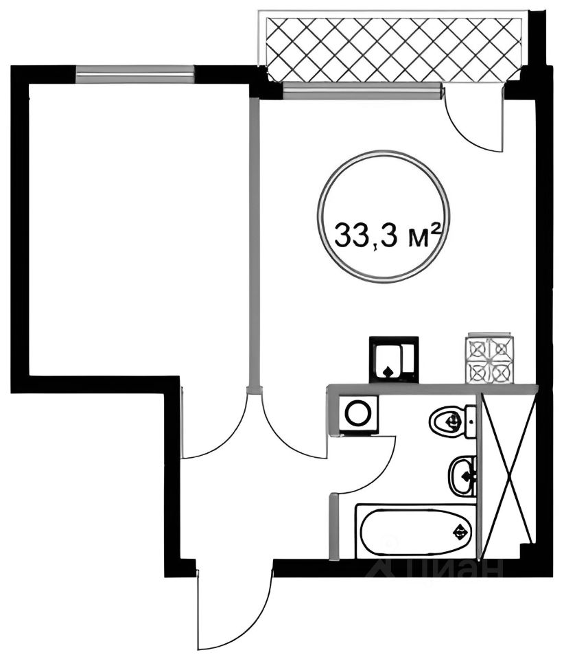 Планировка этой квартиры по данным Циан