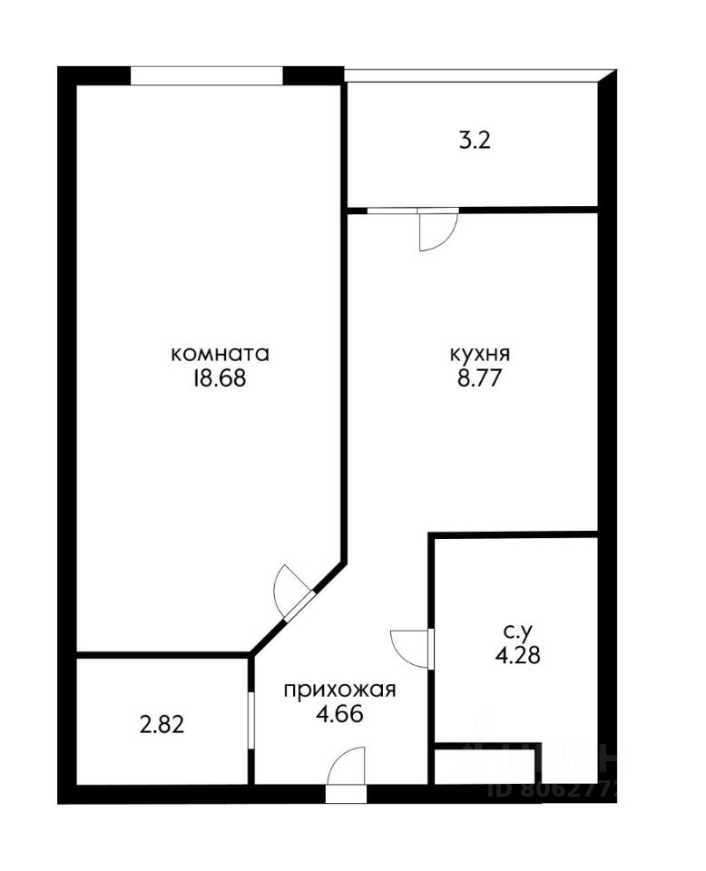 Планировка этой квартиры по данным Циан
