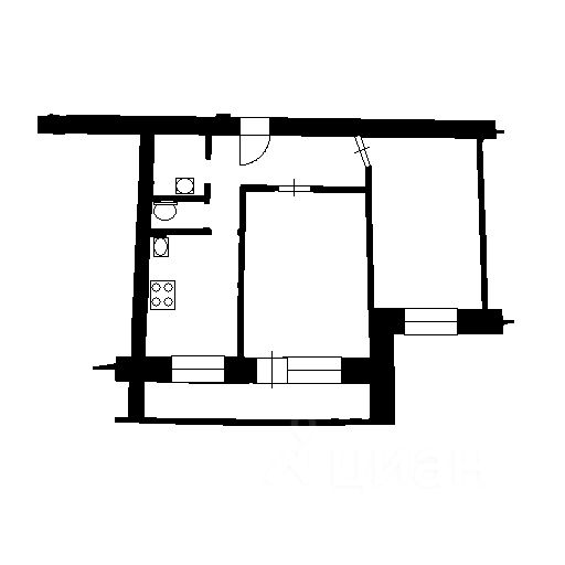 Планировка этой квартиры по данным Циан