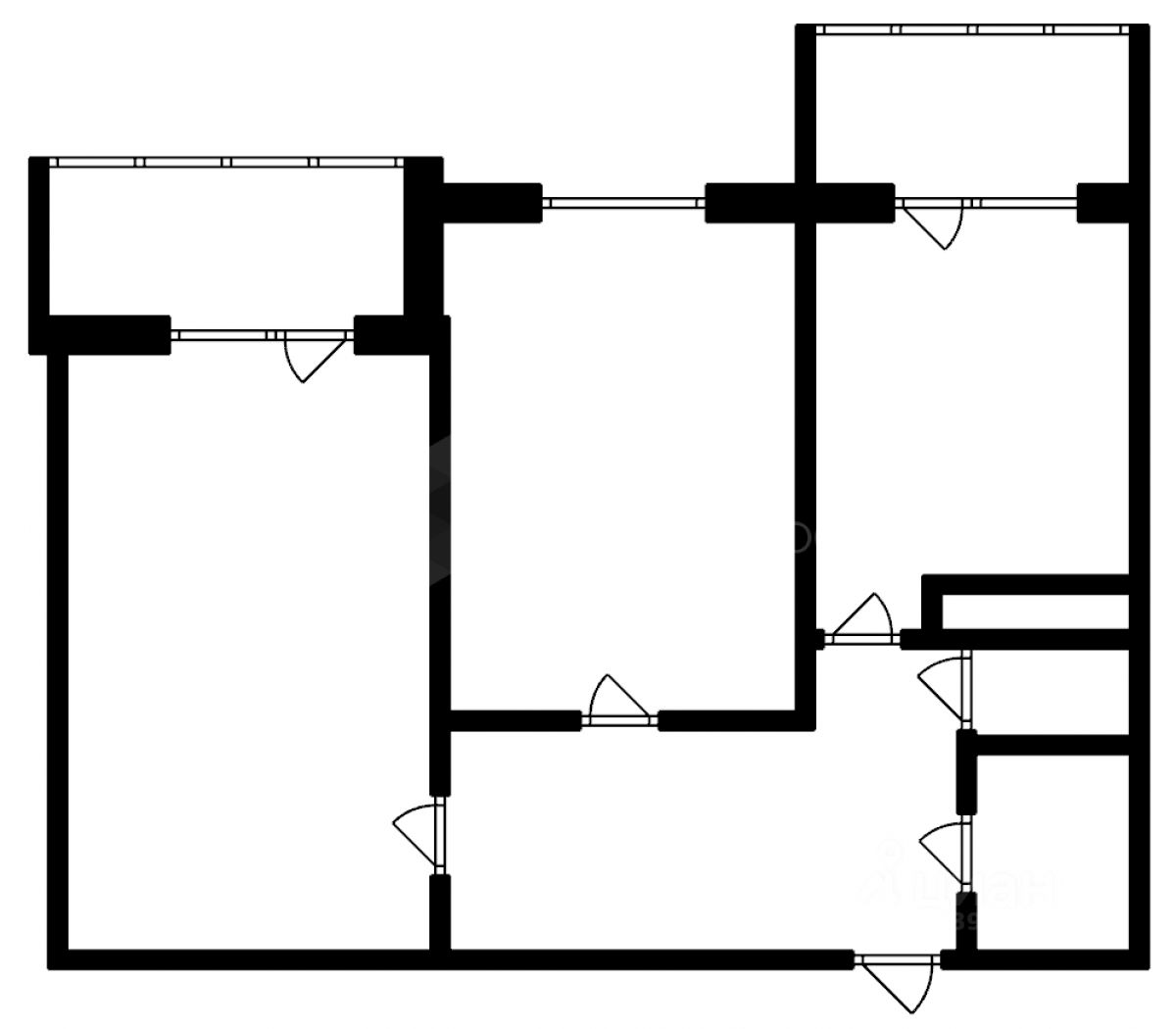 Планировка этой квартиры по данным Циан